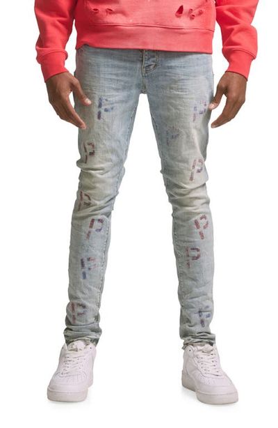 PURPLE BRAND PURPLE BRAND Embroidered Needlepunch Skinny Jeans