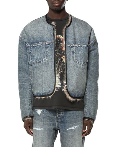 Purple Brand Purple Brand Faux Fur Cotton Denim Jacket