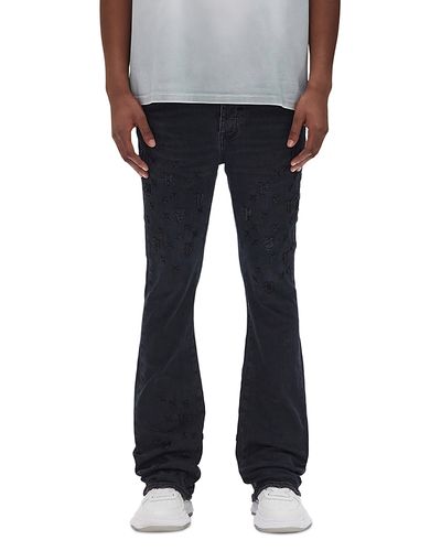 Purple Brand Purple Brand Flared Leg Beaded Monogram Jeans in Black