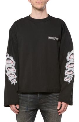 PURPLE BRAND PURPLE BRAND Graphic Cropped Long Sleeve T-Shirt