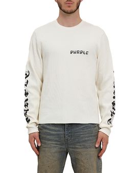 Purple Brand Purple Brand Long Sleeve Waffle Knit Logo Tee