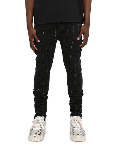 Purple Brand Purple Brand Skinny Pinstripe Jeans in Black