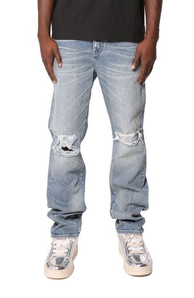 PURPLE BRAND PURPLE BRAND Sun Faded Hickory Ripped Relaxed Fit Jeans