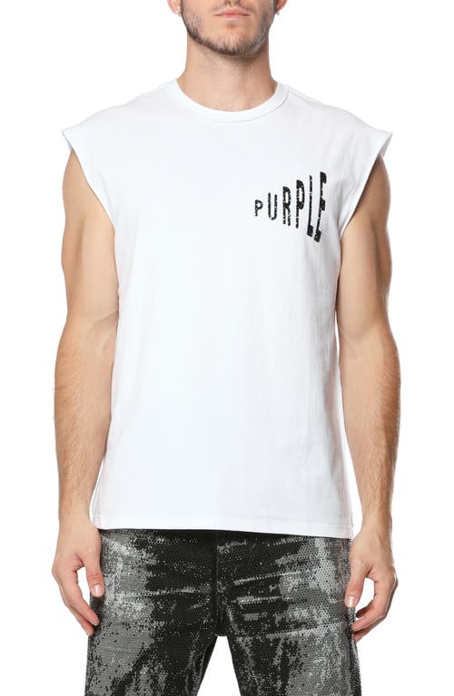 PURPLE BRAND PURPLE BRAND Textured Sleeveless Cotton Graphic T-Shirt