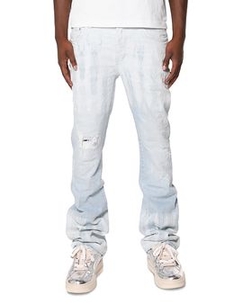 Purple Brand Purple Brand Tie Dye Flare Jeans in Super Light Indigo