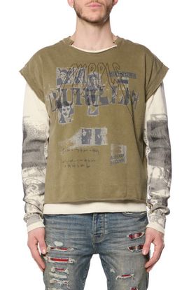 PURPLE BRAND PURPLE BRAND Two-Layer Long Sleeve Graphic T-Shirt