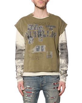 Purple Brand Purple Brand Two Layer Distressed Graphic Cotton T-Shirt