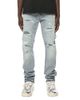 Purple Brand Purple Brand Vintage Slim Straight Ripped 33 Jeans in Light Indigo - 1