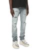Purple Brand Purple Brand Vintage Slim Straight Ripped 33 Jeans in Light Indigo - 2