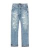 Purple Brand Purple Brand Vintage Slim Straight Ripped 33 Jeans in Light Indigo - 5
