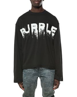 Purple Brand Purple Brand Wide Cropped Logo Cotton Shirt