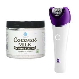 PURSONIC PURSONIC 6-in-1 Epilator & Coconut Milk Body Scrub
