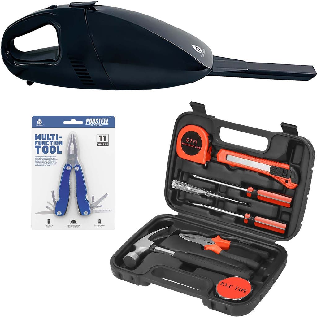PURSONIC - Car Vacuum, Handy Solutions 9-Piece Tool Kit & 11-in-1 ...