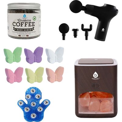 PURSONIC PURSONIC Coffee Scrub, Salt Lamp Diffuser & Massage Gun
