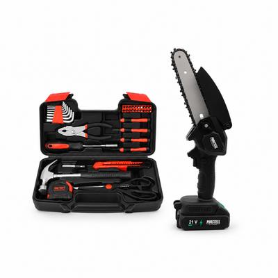 PURSONIC PURSONIC Cordless Mini Chainsaw & 39-Piece Household Tool Kit