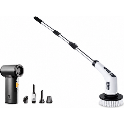 PURSONIC PURSONIC Cordless Rechargeable Power Scrubber Brush + Multi-Function Turbo Air Blower & Vacuum