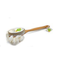 PURSONIC PURSONIC Dry Brush & Mesh Sponge with Lotus Wooden Handle