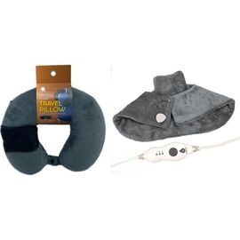 PURSONIC PURSONIC Electric Neck & Shoulder Heating Pad + Memory Foam Travel Pillow