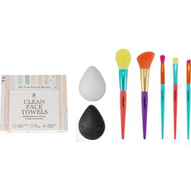 PURSONIC PURSONIC Flawless Skin & Makeup Prep Kit - Brush Set, XL Clean Face Towels & Konjac Sponge