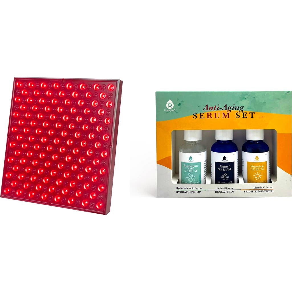 PURSONIC PURSONIC LED Red Light Therapy Panel & Anti-Aging Serum Set