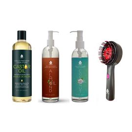 PURSONIC PURSONIC LED Therapy Brush, Castor & Almond Oils Set