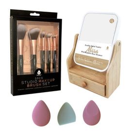 PURSONIC PURSONIC Makeup Brush Set, Sponges & Dual-Sided Mirror