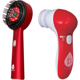PURSONIC PURSONIC Red Light LED Scalp & Hair Therapy Brush & Advanced Facial Cleansing 