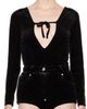 Pushbutton Pushbutton Black Front Self Tie Bodysuit - 1
