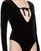 Pushbutton Pushbutton Black Front Self Tie Bodysuit - 4