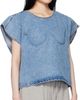 Pushbutton Pushbutton Blue Bra Point Sleeveless Denim Top - 2