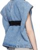 Pushbutton Pushbutton Blue Bra Point Sleeveless Denim Top - 3
