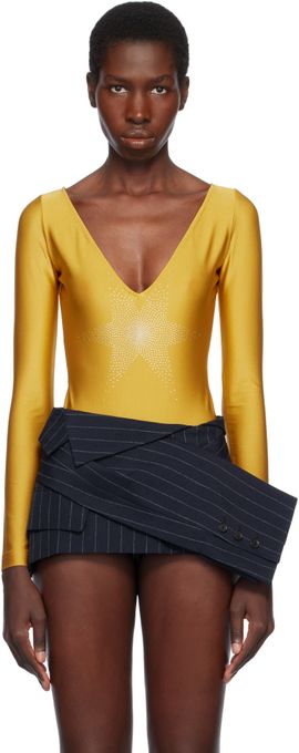 Pushbutton Pushbutton Gold Star Point Bodysuit