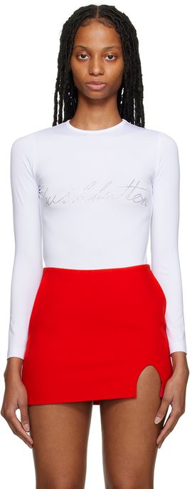 Pushbutton Pushbutton White Crystal Long Sleeve T-Shirt