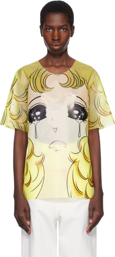 Pushbutton Pushbutton Yellow Crying Girl Oversized Vinyl T-shirt