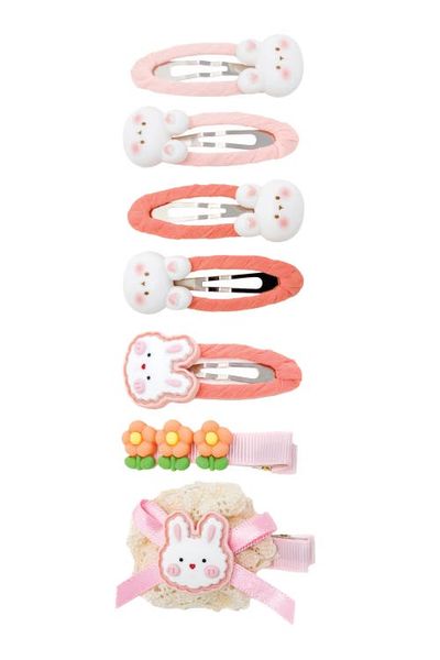 Puttisu Puttisu Bunny Hug Hair Clip Set of 7 Baby