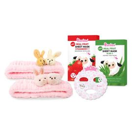 Puttisu Puttisu Kids Bunny Friends Sheet Mask & Spa Headband Gift Set