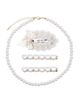 Puttisu Puttisu Kids’ Pearl Necklace & Ivory Heart Hair Clip 4-Piece Set  - 1