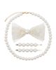 Puttisu Puttisu Kids’ Pearl Necklace & Lace Bow Hair Clip 4-Piece Set - 1