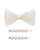 Puttisu Puttisu Kids’ Pearl Necklace & Lace Bow Hair Clip 4-Piece Set - 3