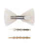 Puttisu Puttisu Kids’ Pearl Necklace & Lace Bow Hair Clip 4-Piece Set - 4