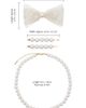 Puttisu Puttisu Kids’ Pearl Necklace & Lace Bow Hair Clip 4-Piece Set - 5
