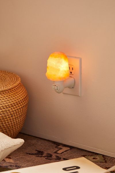 Q & A Supply Q & A Supply Himalayan Salt Lamp Night Light in Peach at Urban Outfitters