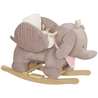 Qaba Qaba Baby Rocking Horse with Seat Kids Ride On Elephant Rocker with Realistic Sound and Safety Belt for Months