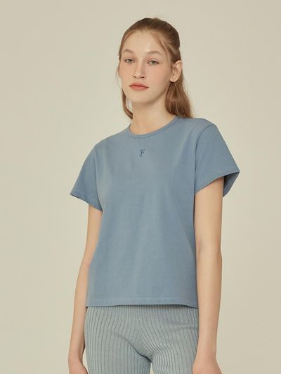 QUAFE MINI LOGO T-SHIRT [Indigo blue]