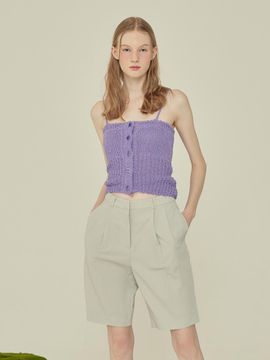 QUAFE TWO TUCK BERMUDA SHORTS [Ice grey]