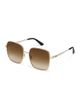 Quay Australia Quay 5th ave 70s large square metal frame sunglasses in gold with brown lens - 2