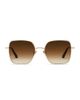 Quay Australia Quay 5th ave 70s large square metal frame sunglasses in gold with brown lens - 3