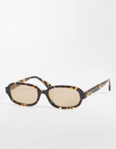 Quay Australia Quay could never slim rectangular sunglasses in yellow tort with tan lens