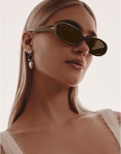 Quay Australia Quay Felt Cute oval sunglasses in chocolate brown