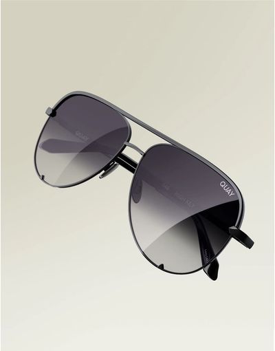 Quay Australia Quay High Key metal aviator sunglasses in black fade